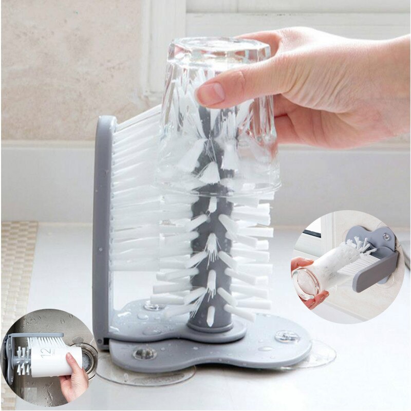 Glass Brush Bottle Water Cup Cleaner